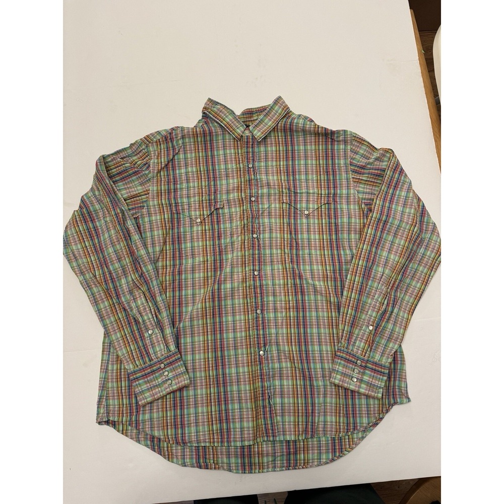 Polo Ralph Lauren Western Shirt Mens XL Pearl Snap Buttons Colorful Cowboy Rodeo